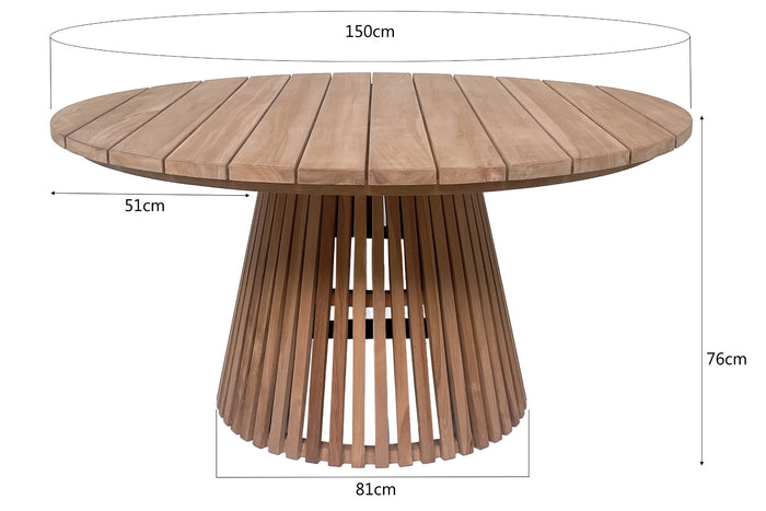 Livingfurn - Tuintafel Naturel Teakhout - 150x150x76cm - Cindo
