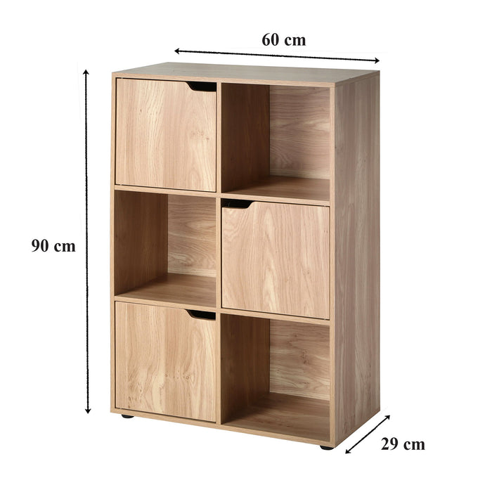 Calicosy - Kast met 3 deuren MODU - Houten effect H90 cm