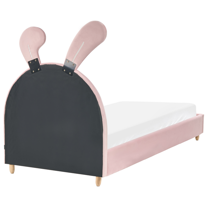 Beliani - LALLIAS - Eenpersoonsbed - Roze - 90 x 200 cm - Fluweel