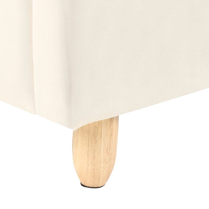 Beliani-BELLEVUE-Eenpersoonsbed-Lichtbeige-90 x 200 cm-Fluweel