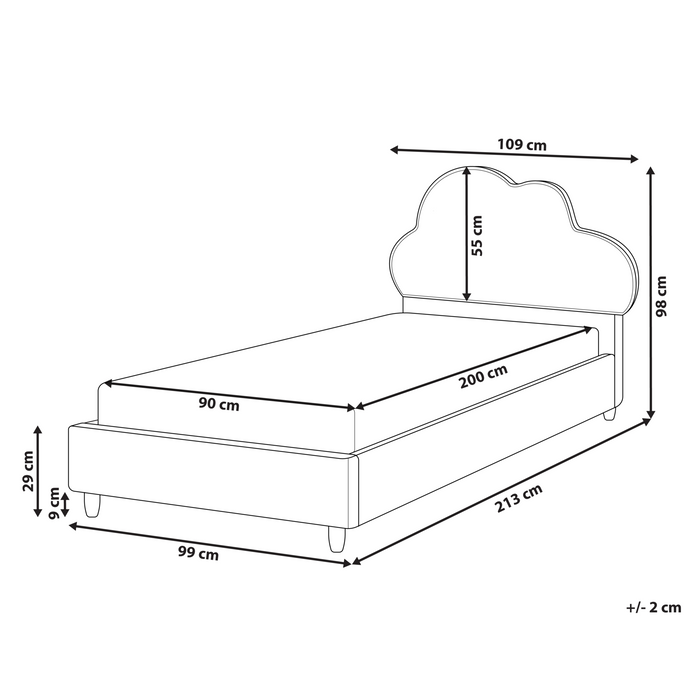 Beliani-BELLEVUE-Eenpersoonsbed-Gebroken wit-90 x 200 cm-Bouclé