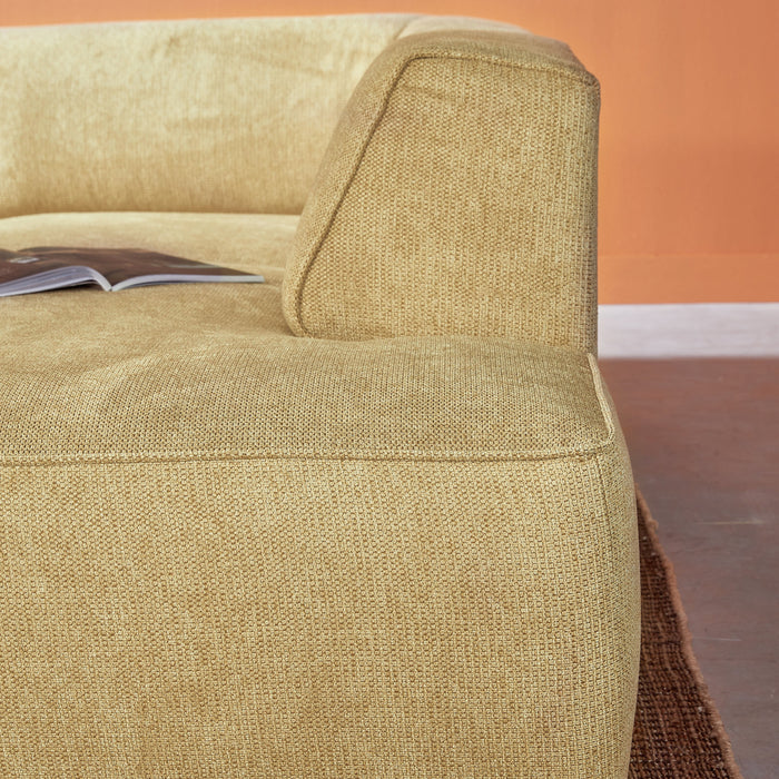 by fonQ Stretch Hoekbank Rechts - Zand Geel