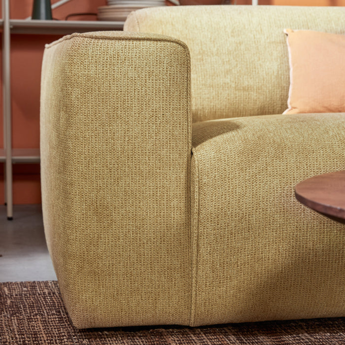 by fonQ Stretch Hoekbank Rechts - Zand Geel