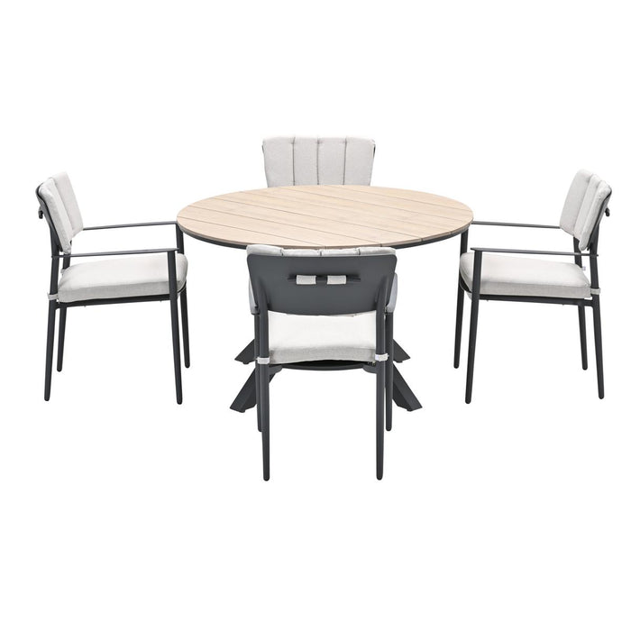 Dane tuinset 5-delig - Tulli tuintafel Ø122 cm