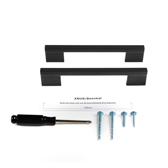 XIVADA Handgreep zwart - 128 mm - Aluminium - Meubelgreep - Set van 2