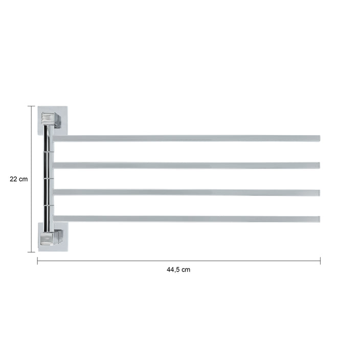 QUVIO Handdoekenrek met 4 armen - 44,5 cm - RVS - Zilver