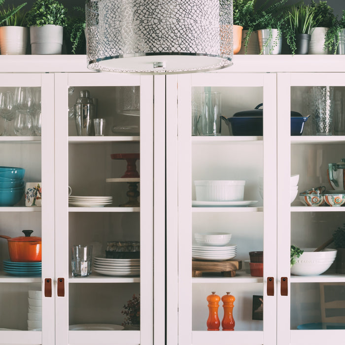 XIVADA Leren Handgreep Juqa - Boren - Leer - Cognac - Set van 6