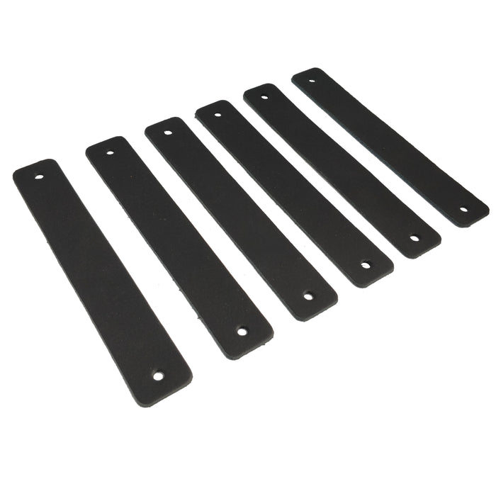 XIVADA Leren Handgreep Juqa - Boren - Leer - Zwart - Set van 6