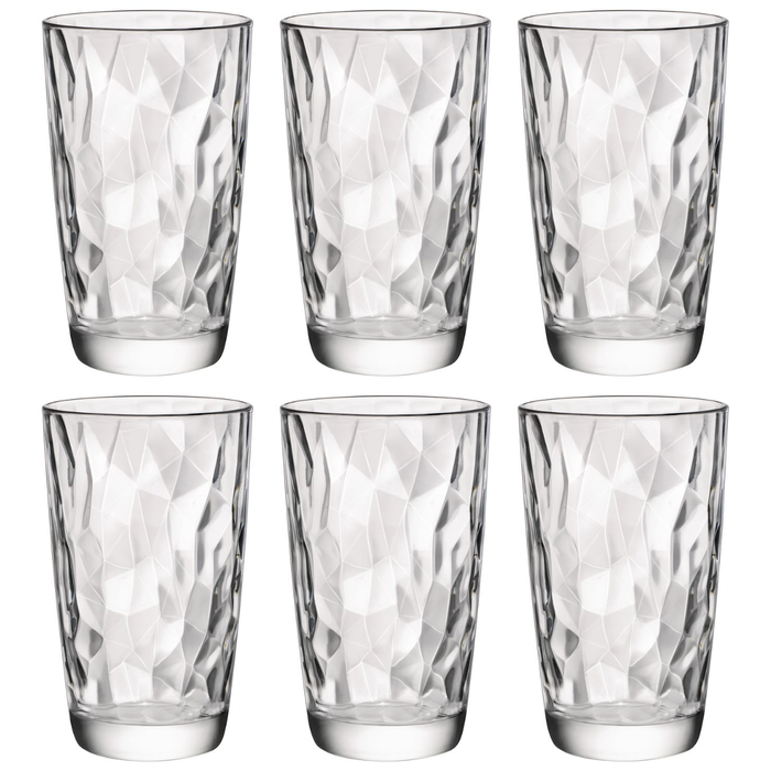 Bormioli Rocco Longdrinkglazen Diamond - Transparant - 470 ml - 6 stuks