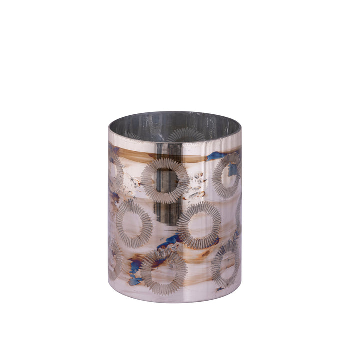 PTMD Windlicht Karga - 20x20x24 cm - Glas - Messing