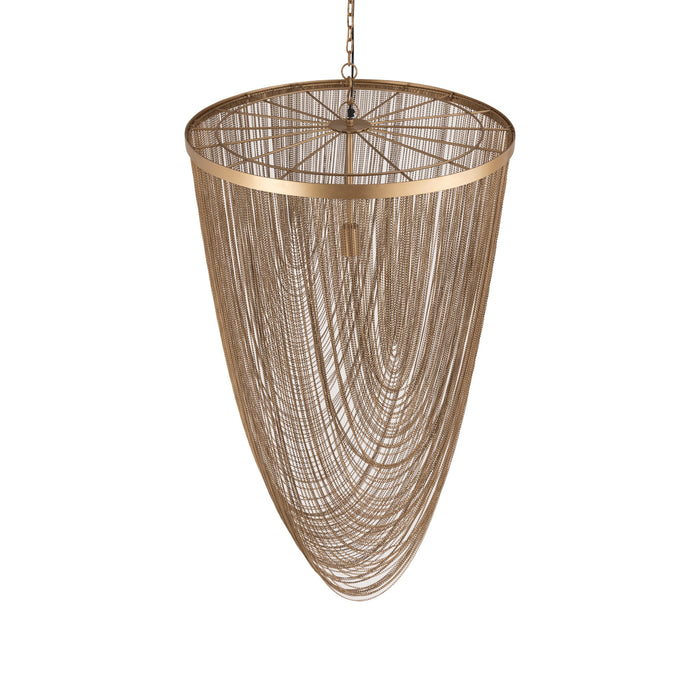 PTMD Hanglamp Nishan - 70x70x100 cm - Ijzer - Goud