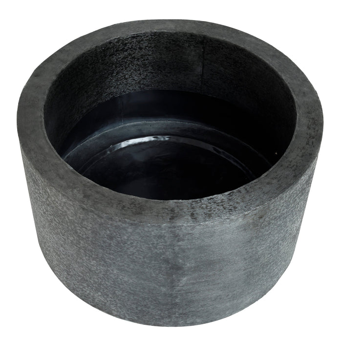 PTMD Eviee Black brushed alu sheet pot round SV2