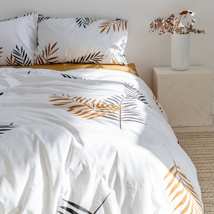 Blanc Dekbedovertrek Foliage