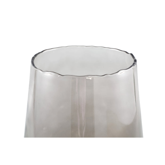 PTMD Dexa Grey glass vase straight round L