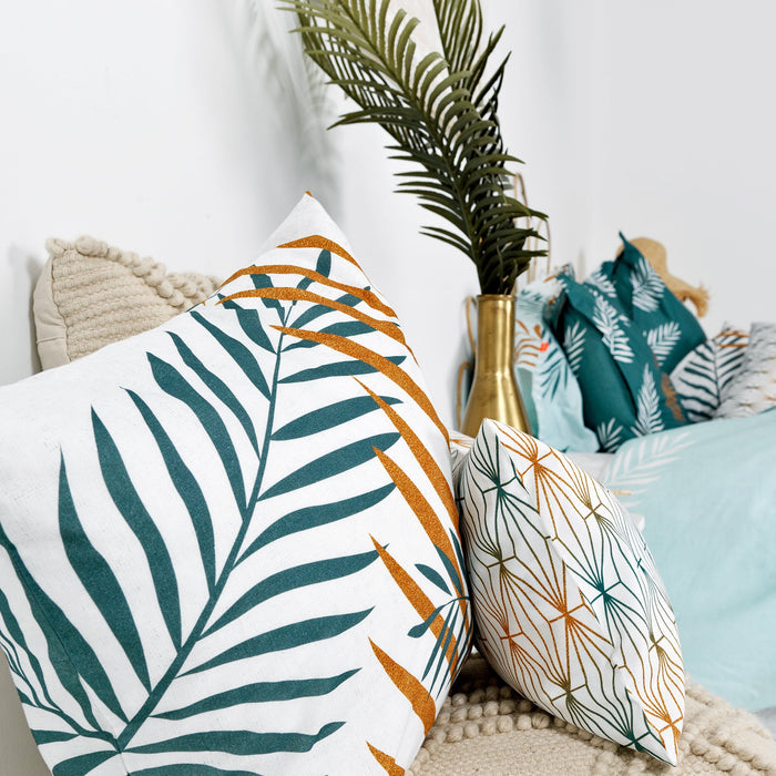 Blanc Set van 2 kussenhoezen Foliage Mint