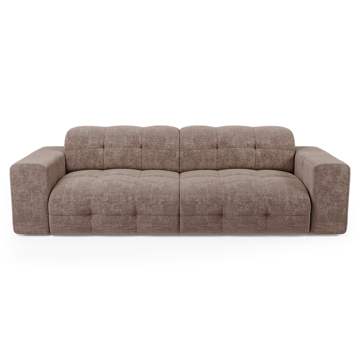 4-zitsbank in taupekleurig reliëffluweel