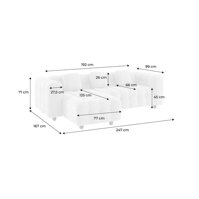 sweeek - Verstelbare hoekbank, boucléstof