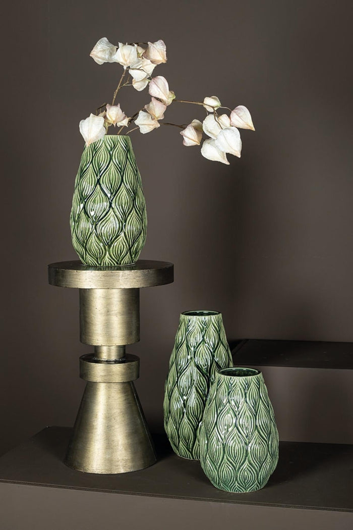 PTMD Lesly Vaas - 17 x 17 x 25 cm - Keramiek - Groen