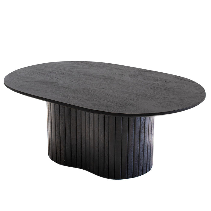 Giga Meubel - Salontafel Ovaal 90cm - Zwart Mangohout - Ava