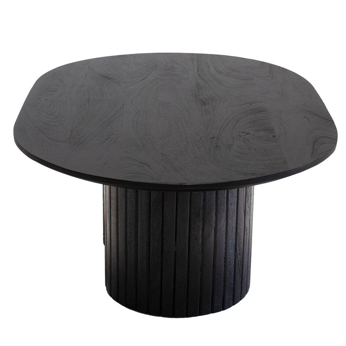 Giga Meubel - Salontafel Ovaal 90cm - Zwart Mangohout - Ava