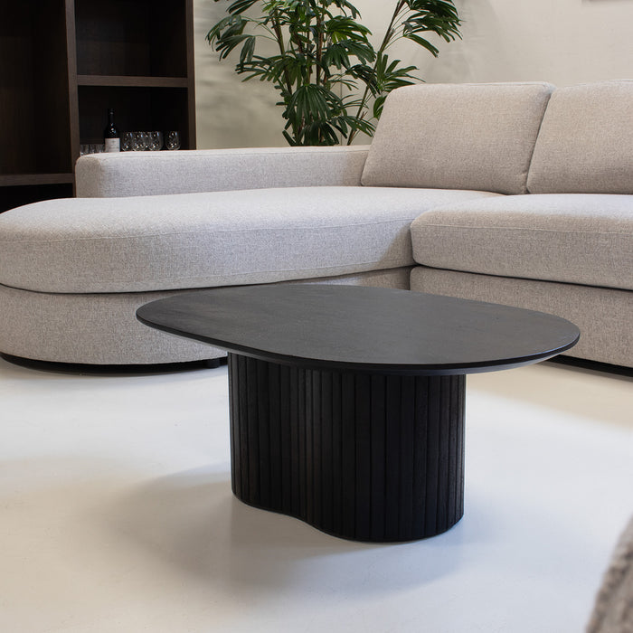 Giga Meubel - Salontafel Ovaal 90cm - Zwart Mangohout - Ava