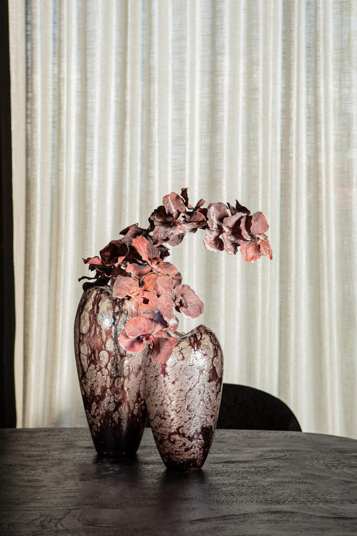 PTMD Michellee Purple solid glass vase round smoke L