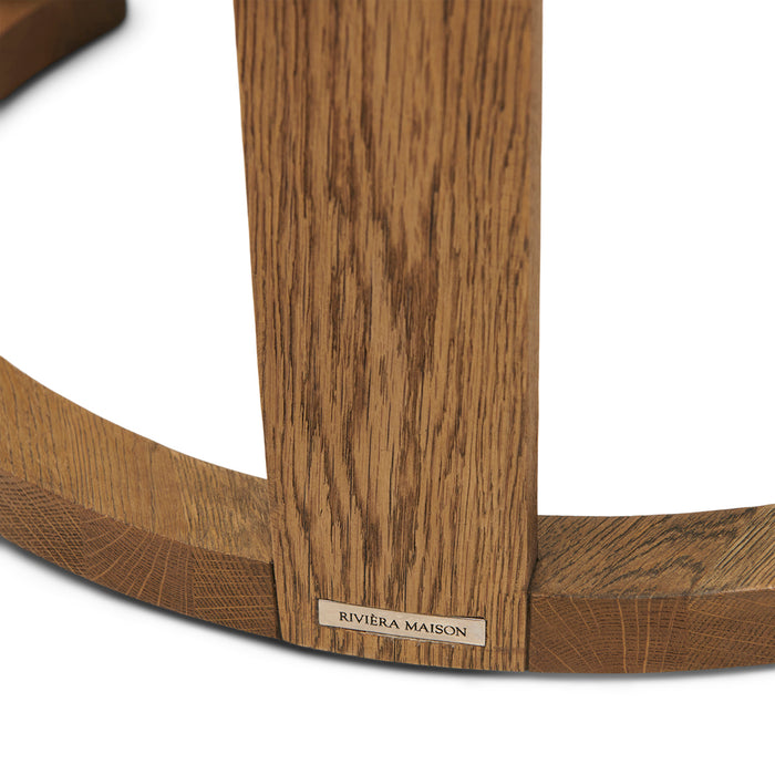 Rivièra Maison - Astoria Einde Tafel Set, ronde vorm, GH1 - Gerecycled Eikenhout, hoogte 55|49 cm