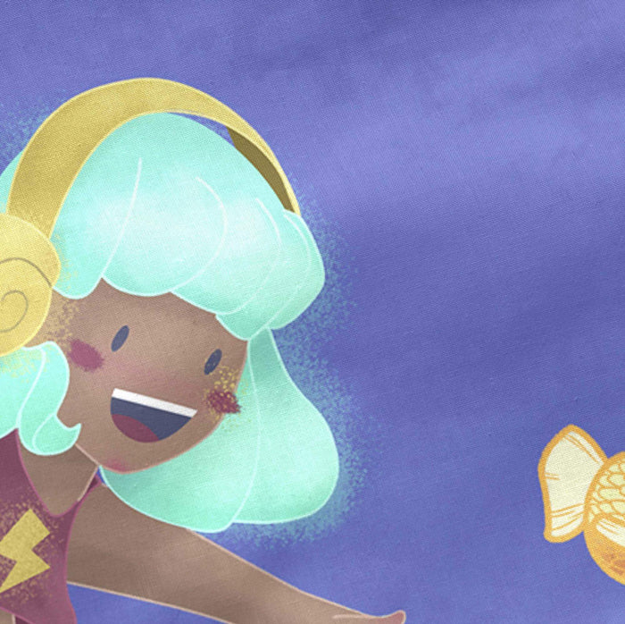 Happy mermaid Wiegwieg 210x40 cm Mr Fox, Veelkleurig, 100% katoen, de kwaliteit van 150 hilos