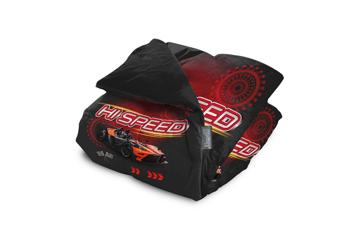 Eleganzzz Kinder Dekbedovertrek Micropercal Hi Speed - black 140x220|240cm