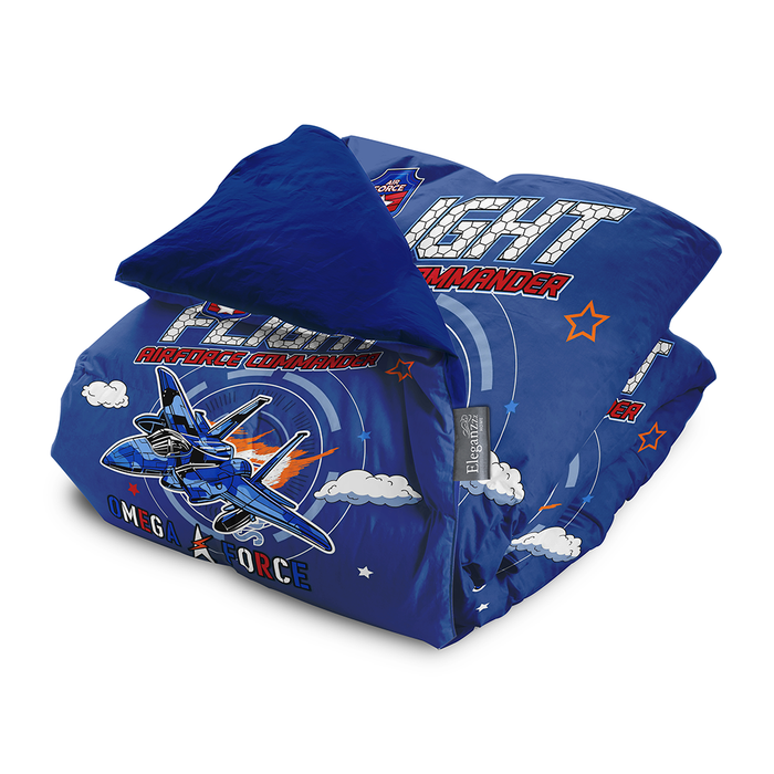 Eleganzzz Kinder Dekbedovertrek Micropercal Omega Force - blue 140x220|240cm