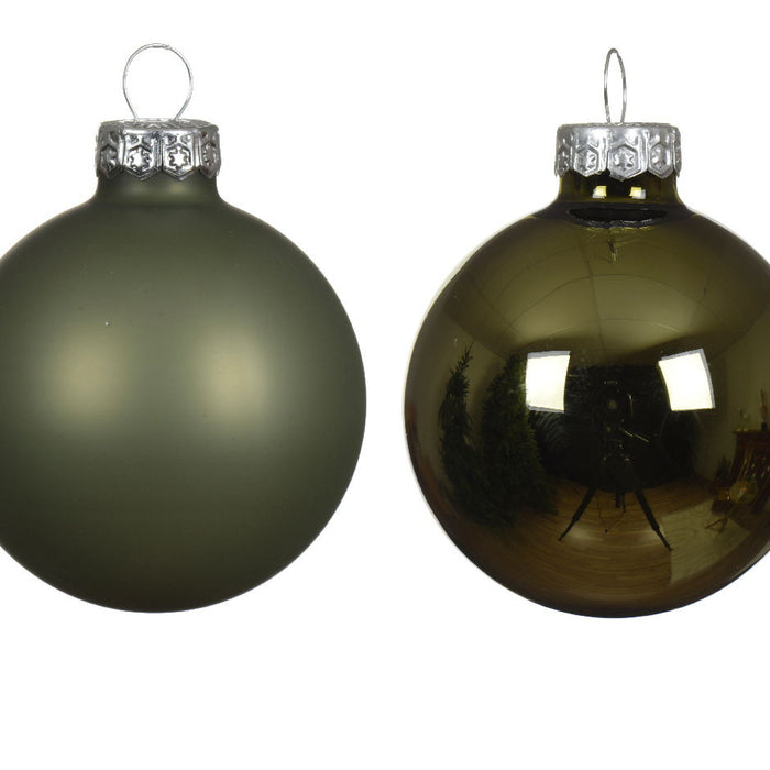 Decoris - Kerstbal glas d5 cm rosemarijn 12st