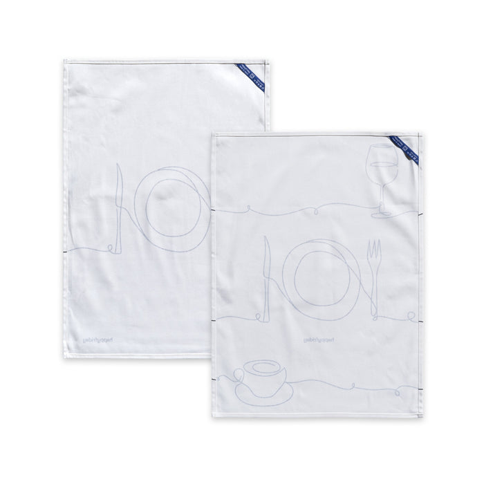 To eat Keukenhanddoek 2 stuks 70x50 cm Happyfriday, Veelkleurig, 100% katoen, de kwaliteit van 200 Gr x m2