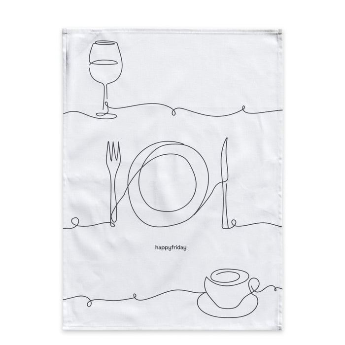 To eat Keukenhanddoek 2 stuks 70x50 cm Happyfriday, Veelkleurig, 100% katoen, de kwaliteit van 200 Gr x m2