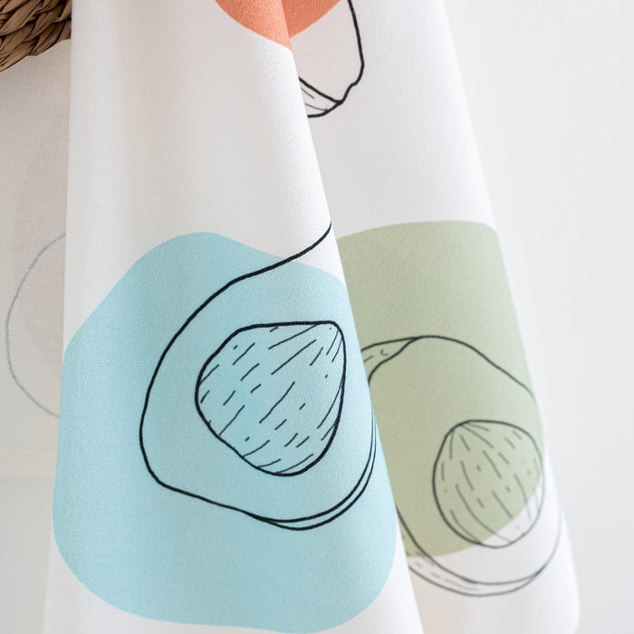 Avocado Keukenhanddoek 2 stuks 70x50 cm Happyfriday, Veelkleurig, 100% katoen, de kwaliteit van 200 Gr x m2