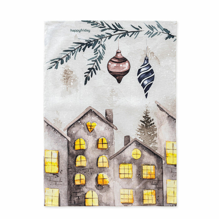 Welcoming Keukenhanddoek 2 stuks 70x50 cm Xmas, Veelkleurig, 100% katoen, de kwaliteit van 200 Gr x m2