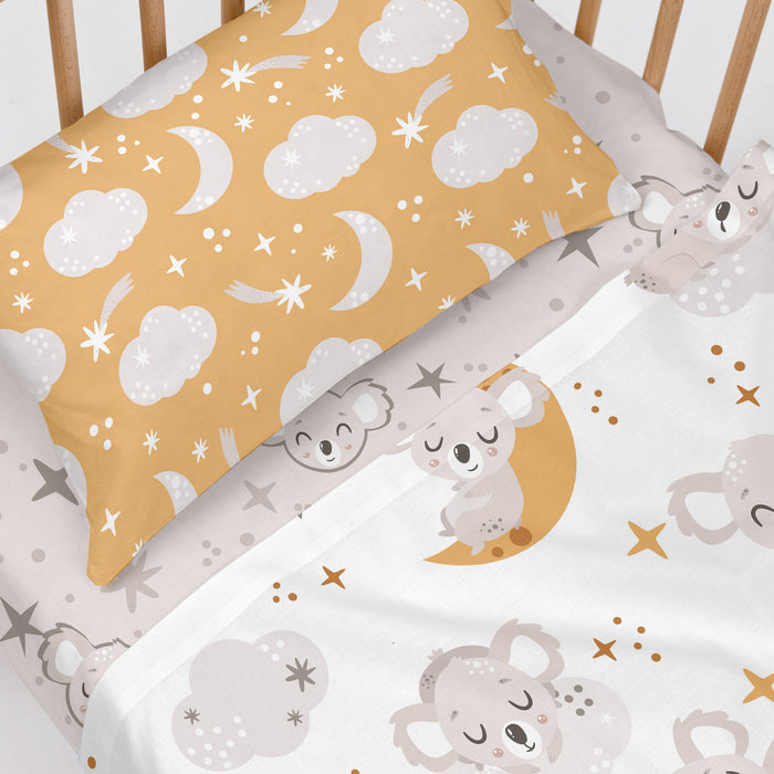 Baby koala Laken Set ledikant 2-delig Moshi Moshi, Veelkleurig, 100% katoen, de kwaliteit van 150 TC