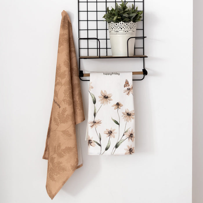 Burgeoning Keukenhanddoek 2 stuks 70x50 cm Happyfriday, Veelkleurig, 100% katoen, de kwaliteit van 200 Gr x m2