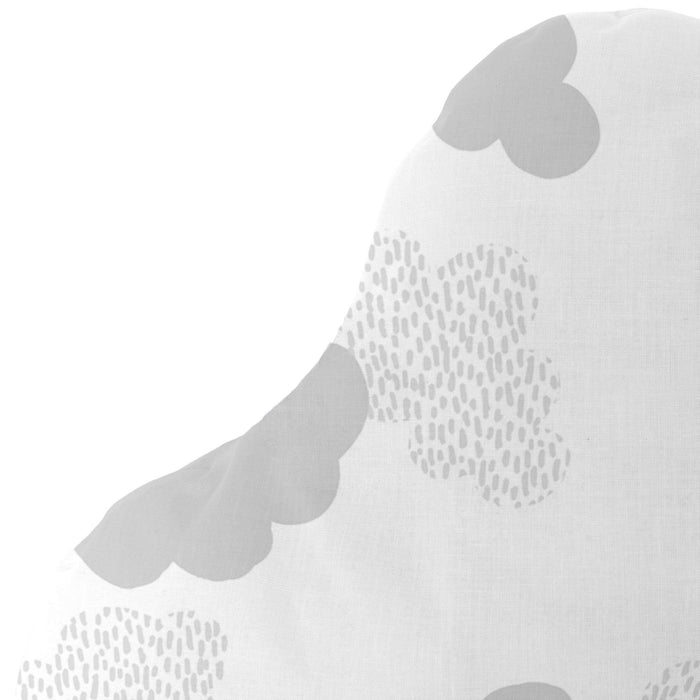 Clouds Kussen 60x40 cm Grijs Basic Kids, Grijs, 100% katoen, de kwaliteit van 150 TC