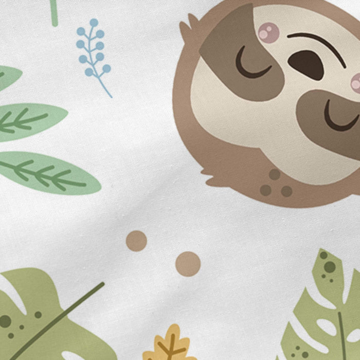 Happy sloth Hoeslaken wieg Moshi Moshi, Veelkleurig, 100% katoen, de kwaliteit van 150 TC