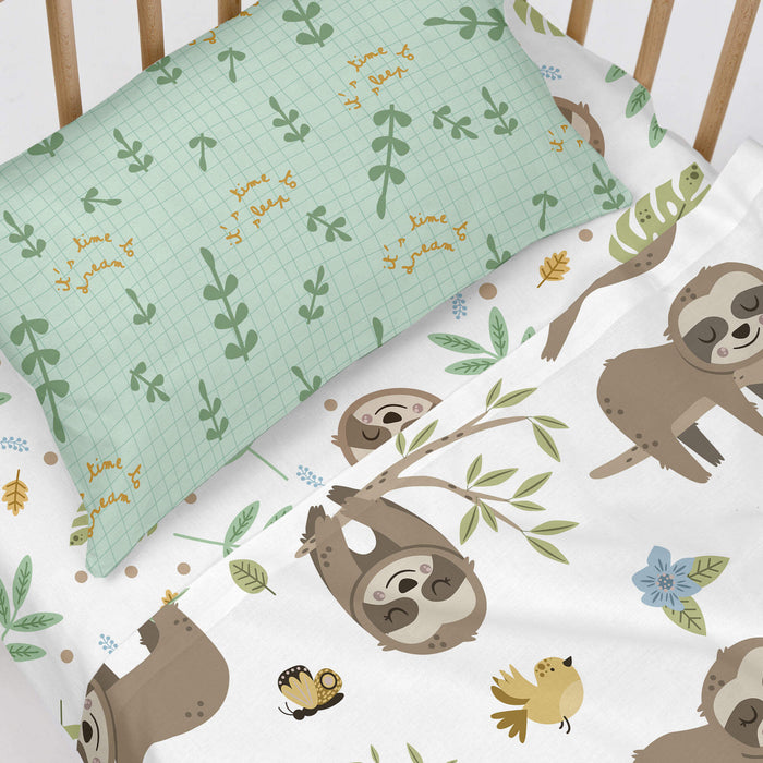 Happy sloth Hoeslaken wieg Moshi Moshi, Veelkleurig, 100% katoen, de kwaliteit van 150 TC