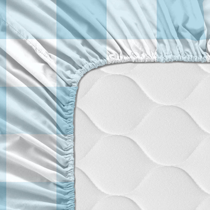 Vichy Hoeslaken Blauw Basic Kids, Blauw, 100% katoen, de kwaliteit van 150 TC