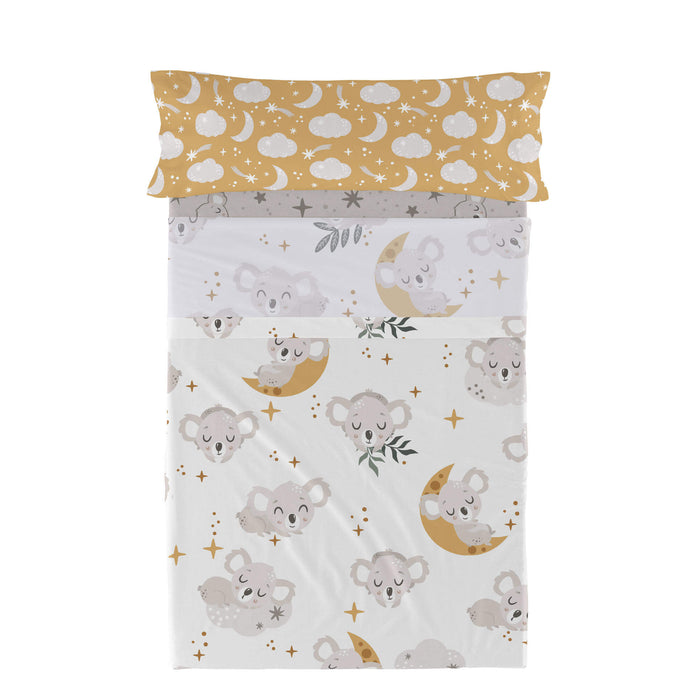 Baby koala Laken Set 2-delig Moshi Moshi, Veelkleurig, 100% katoen, de kwaliteit van 150 TC
