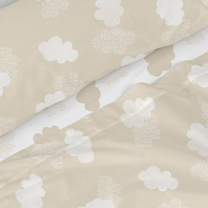 Clouds Laken Set 2-delig Beige Basic Kids, Beige, 100% katoen, de kwaliteit van 150 TC
