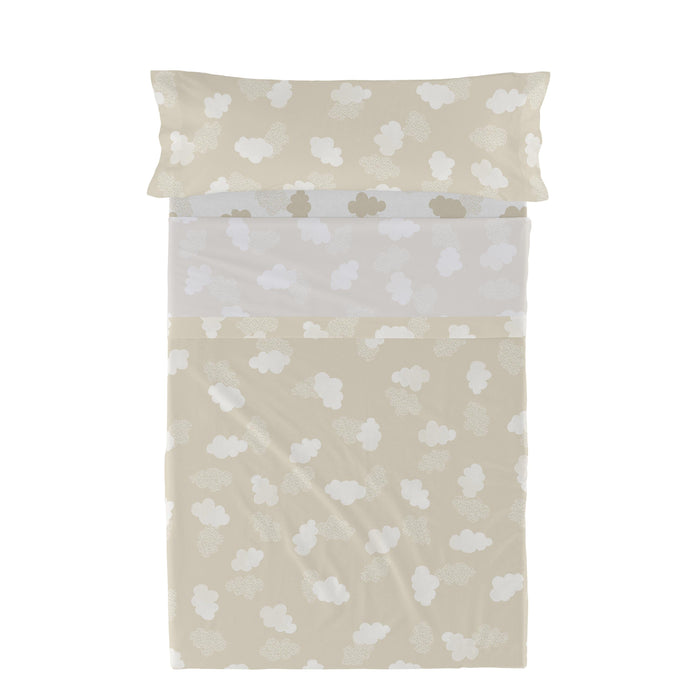 Clouds Laken Set 2-delig Beige Basic Kids, Beige, 100% katoen, de kwaliteit van 150 TC