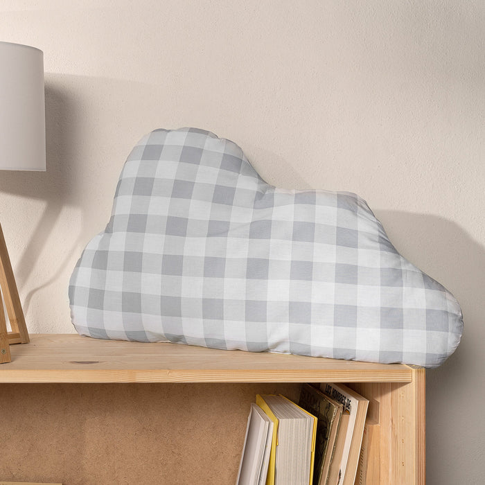 Vichy Kussen 60x40 cm Grijs Basic Kids, Grijs, 100% katoen, de kwaliteit van 150 TC