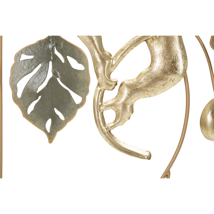 Monkey - Decoratief 3D-wandpaneel in goud metaal