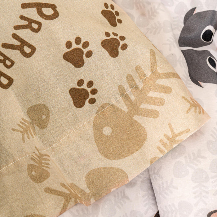 Cats Kussensloop 50x75 cm Mr Fox, Veelkleurig, 100% katoen, de kwaliteit van 150 TC