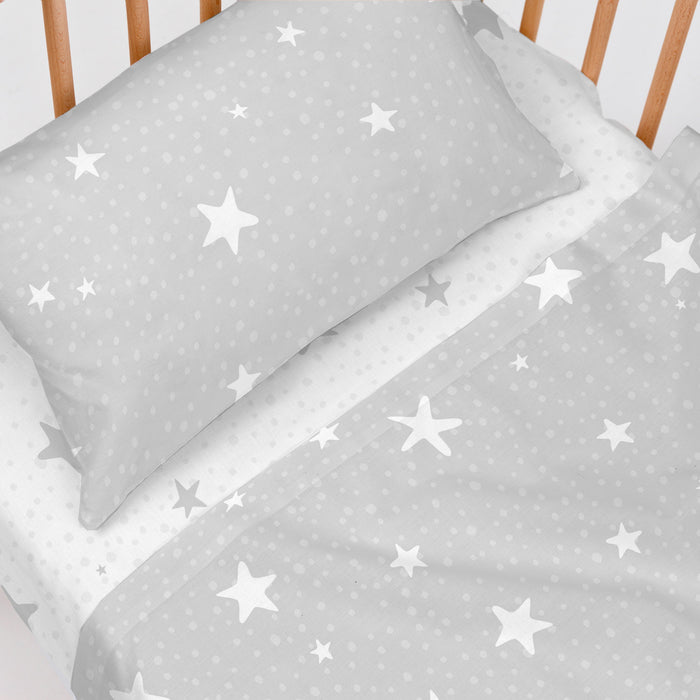 Little star Laken Set ledikant 2-delig Grijs Basic Kids, Grijs, 100% katoen, de kwaliteit van 150 TC