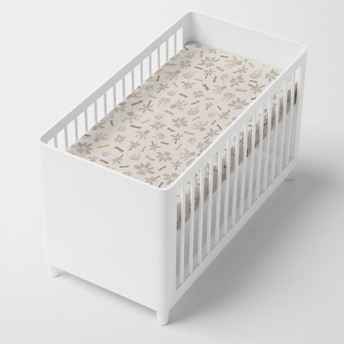 Dino family Hoeslaken 70x140x14 cm (Maxiledikant) Moshi Moshi, Veelkleurig, 100% katoen, de kwaliteit van 150 TC