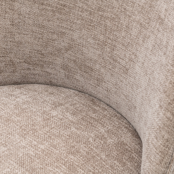 Rivièra Maison - Eetstoel Warm Mushroom, Polyester|Rubberwood, 51x62,5x84 cm